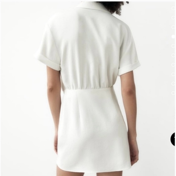 Zara Faux Wrap Front White Mini Dress - Picture 3 of 3